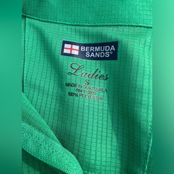 BERMUDA SANDS Green Golf Wick Away Technology Performance Jacket 1/4 Quarter Zip - Picture 7 of 12